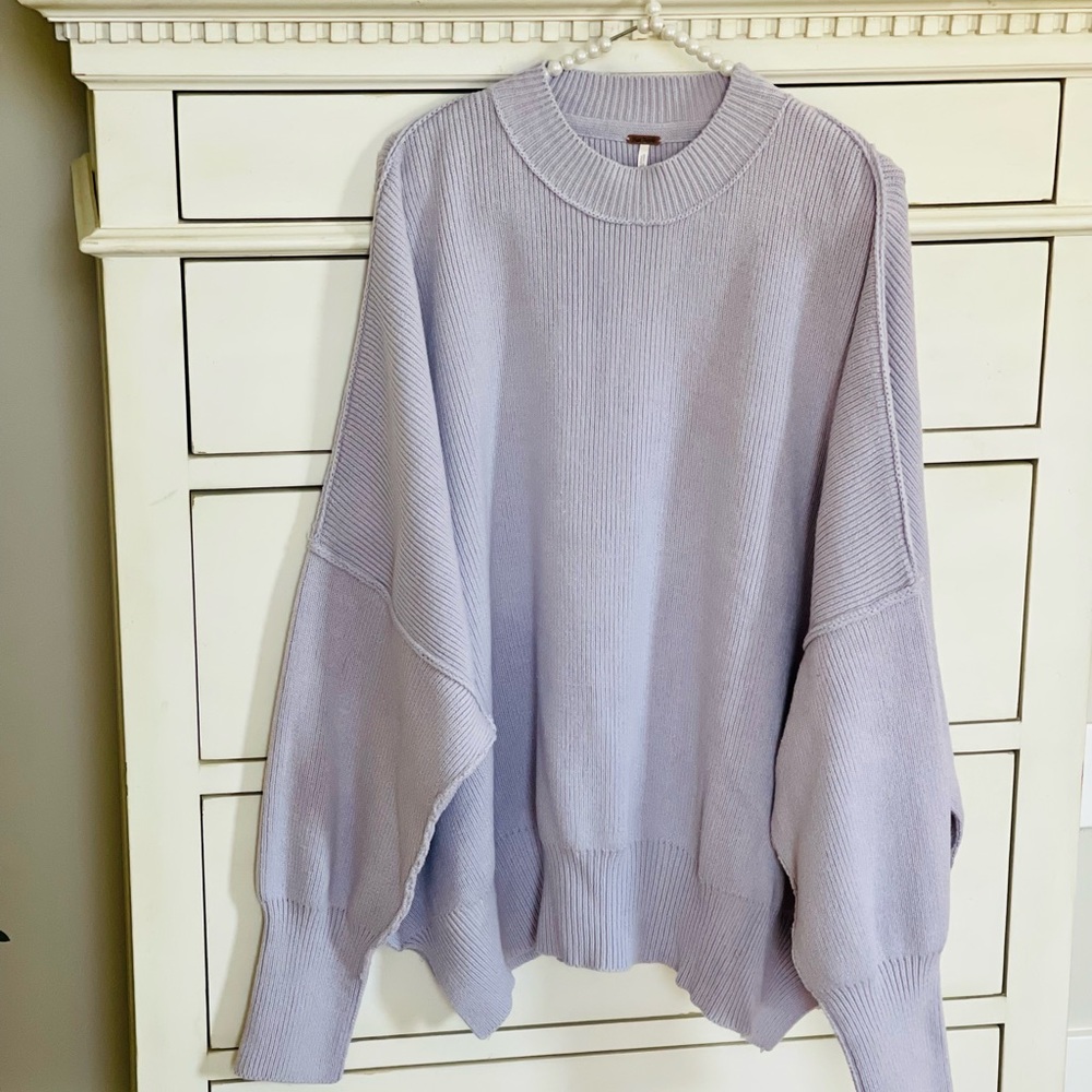 Free People Easy Street Tunic Sweater lilac small